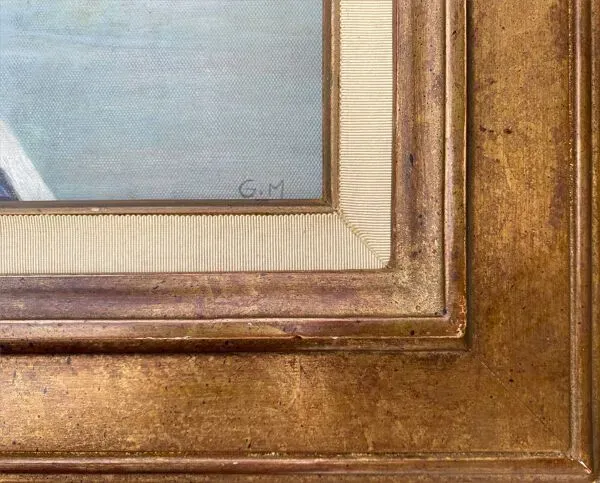 Illustration numéro 5 du produit Tableau hst ''quai de seine, paris en hiver'' école h. a. schaeffer - g.m. + cadre