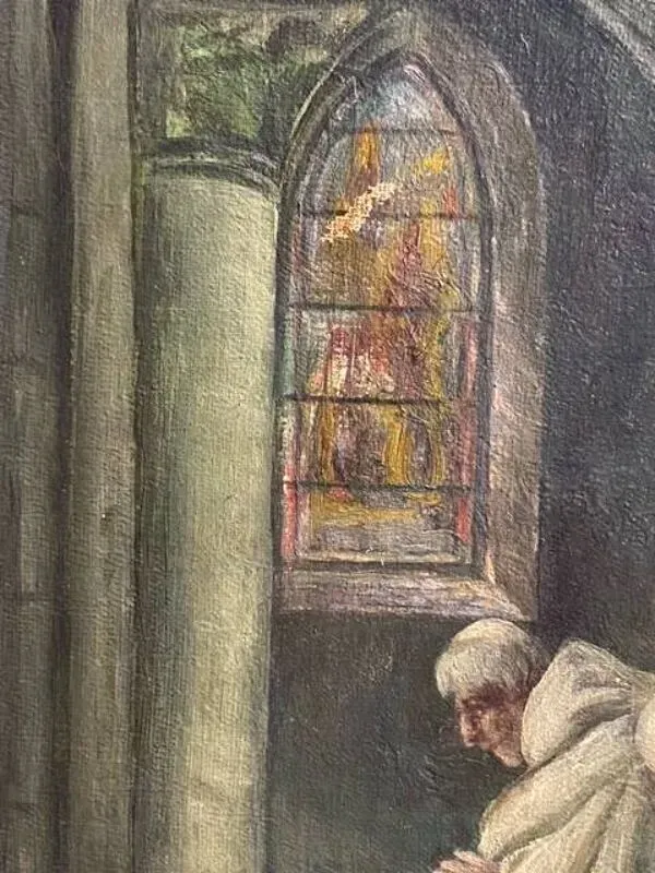 Illustration numéro 5 du produit Toile de 1925, moines dans une église