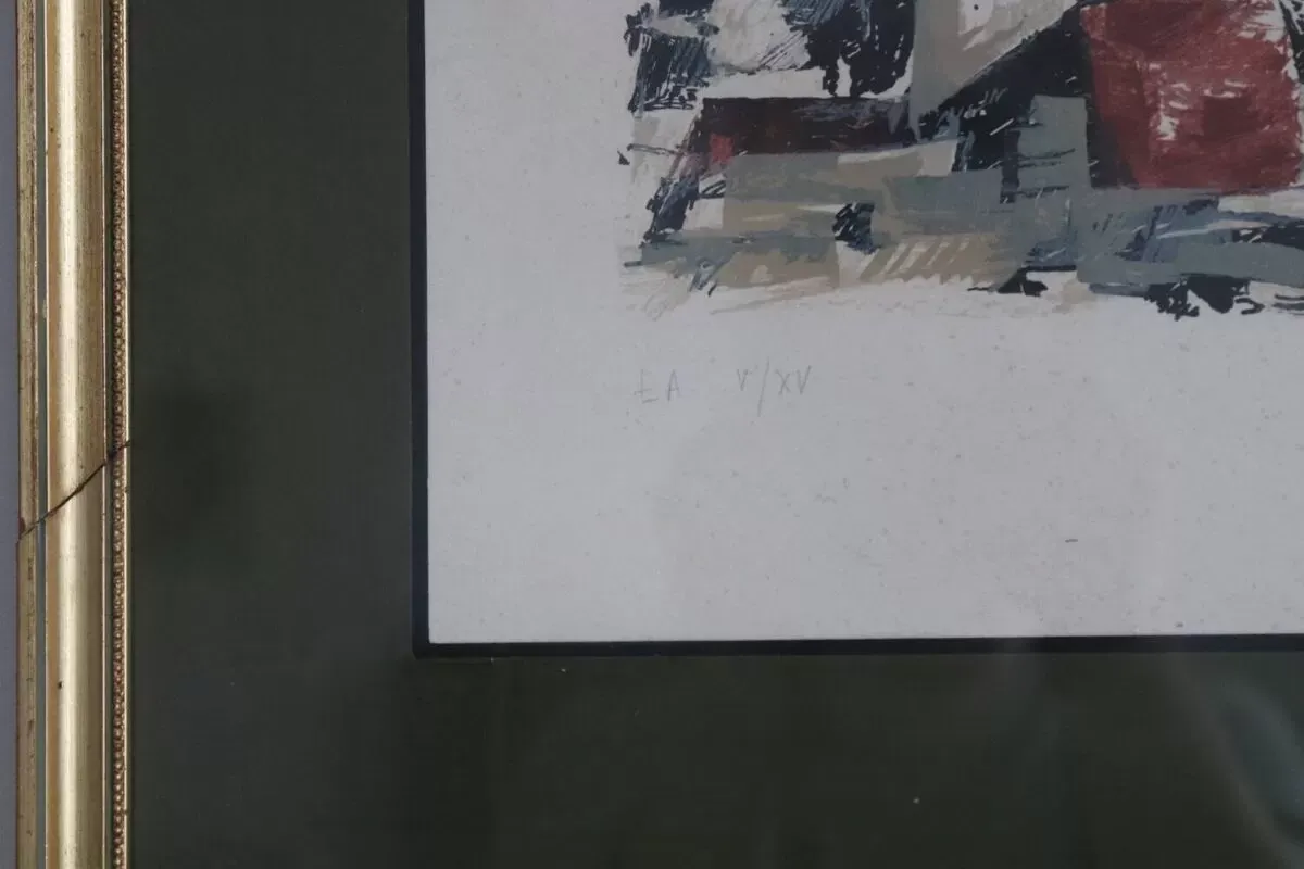 Illustration numéro 5 du produit Tableau Abstrait vintage signé Bepoix beaux art brest