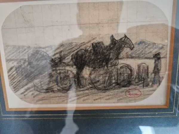 Illustration numéro 5 du produit Maximilien Luce (1858-1941) - Dessin au fusain, pierre noire - Cheval