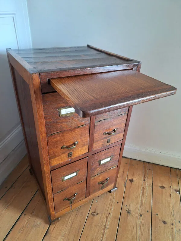 Illustration numéro 5 du produit Meuble de métier vintage, secrétaire ancien