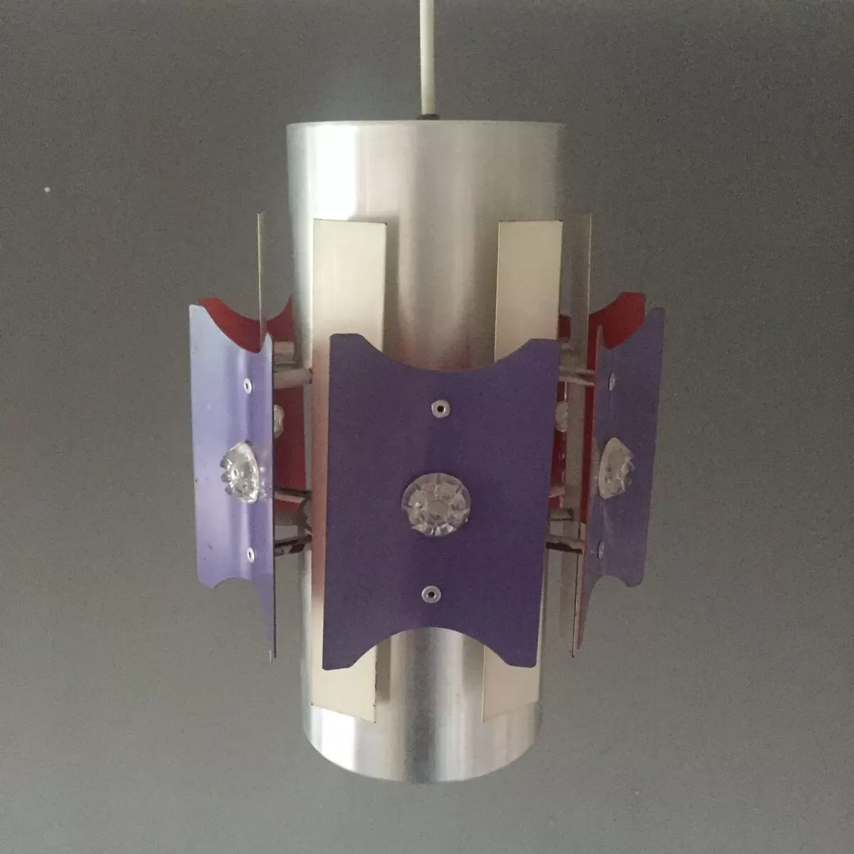 Illustration numéro 5 du produit Lampe vintage Lakro Anvia métal design industriel 1960s