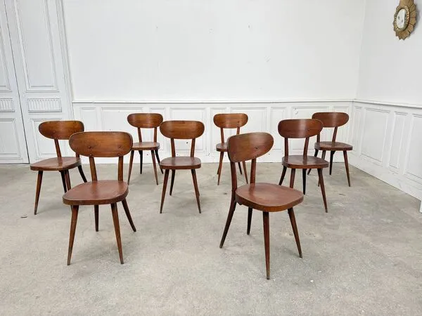 Illustration numéro 5 du produit Lot de 8 chaises Baumann vintage
