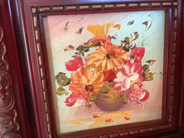 Illustration numéro 5 du produit Mini tableau bouquet de fleurs huile sur panneau