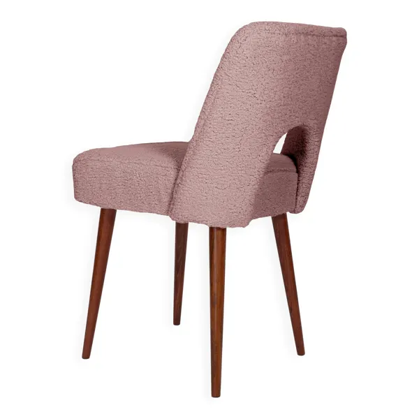 Illustration numéro 5 du produit Chaise coquille en bouclé rose, années 1960