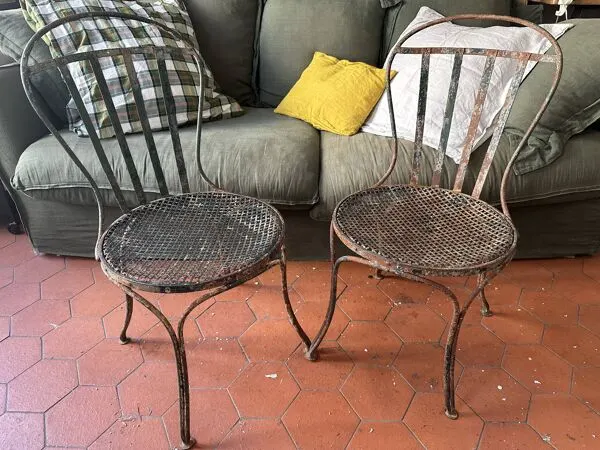 Illustration numéro 5 du produit Chaise de jardin en fer peint XIXe