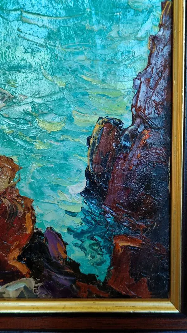 Illustration numéro 5 du produit Mer aux rochers de raoul jehan berjonneau (1911-1988)