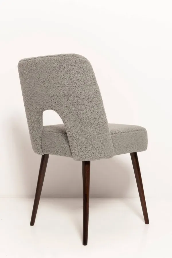 Illustration numéro 5 du produit Chaise 'Shell' en Bouclé Gris, Europe, Années 1960