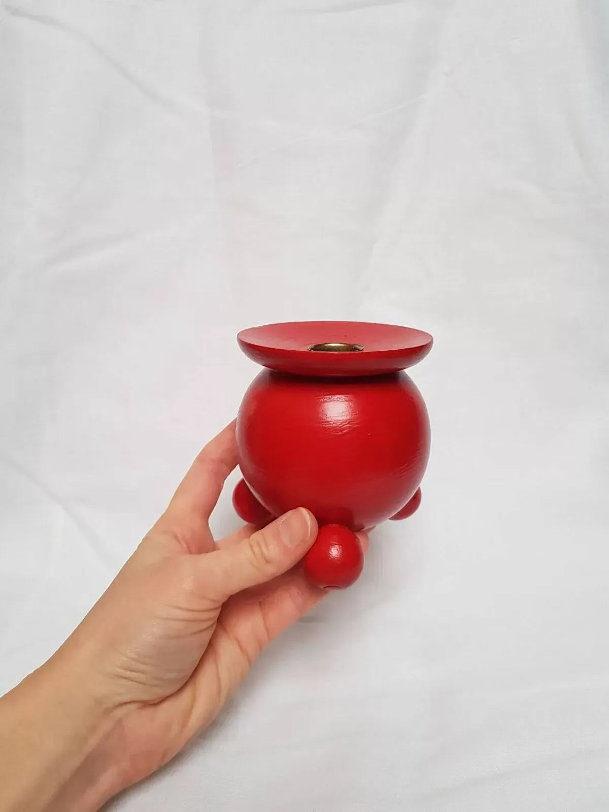 Illustration numéro 5 du produit Bougeoir de Noël vintage suédois en bois conçu par Eric Dalmas pour Dala Industries.