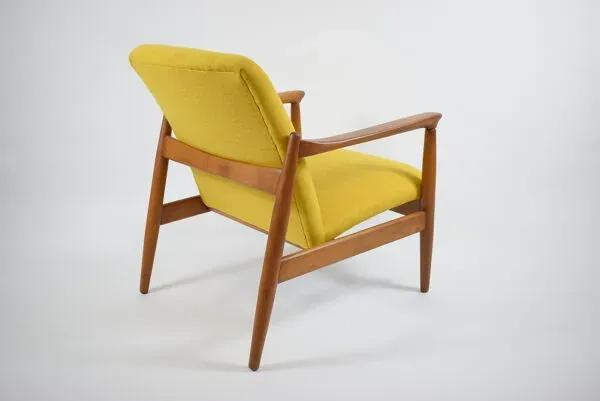 Illustration numéro 5 du produit Fauteuil original restauré designer E.Homma années 1960, jaune