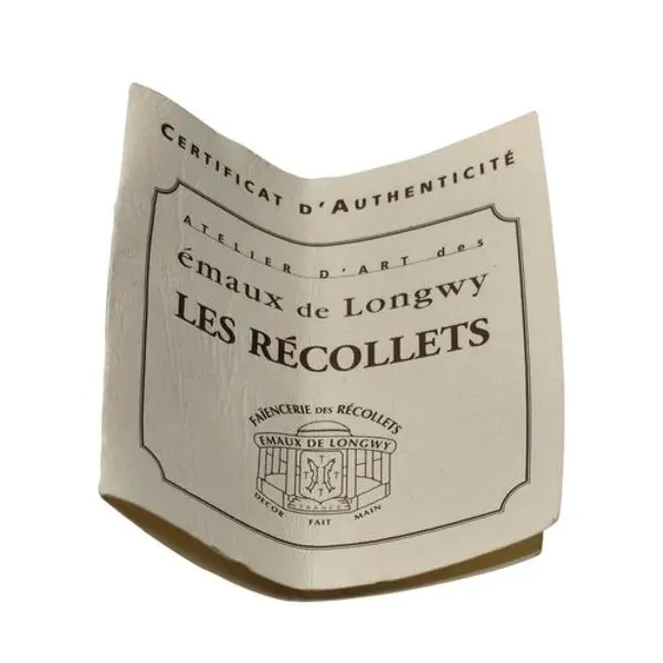 Illustration numéro 5 du produit Boîte couverte en émail floral Longwy Prunelle FAI 10 Les Récollets Art de 2005
