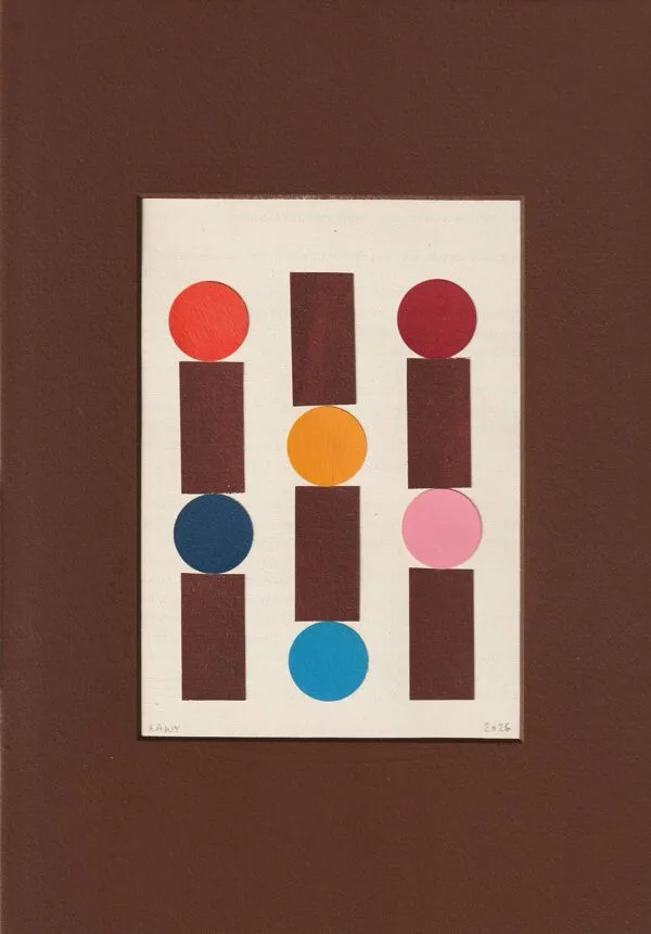 Illustration numéro 5 du produit Collage abstrait sur papier encadrée signée eawy