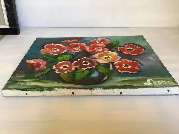 Illustration numéro 5 du produit Tableau bouquet de fleurs huile sur toile signée