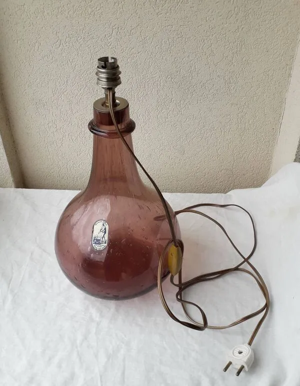 Illustration numéro 5 du produit Pied de lampe en verre bullé