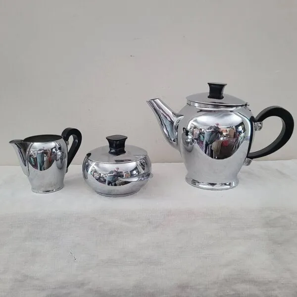 Illustration numéro 5 du produit Service à Café Vintage Chromé Baumlin – Design 1950