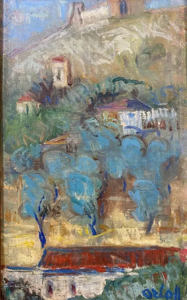 Illustration numéro 5 du produit Huile sur toile d'Alexander Orloff (1899 – 1979), Village de montagne