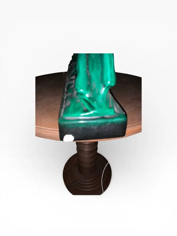 Illustration numéro 5 du produit Sculpture Art Déco Gazelle en Faïence - Saint-Clément - Vert Émeraude