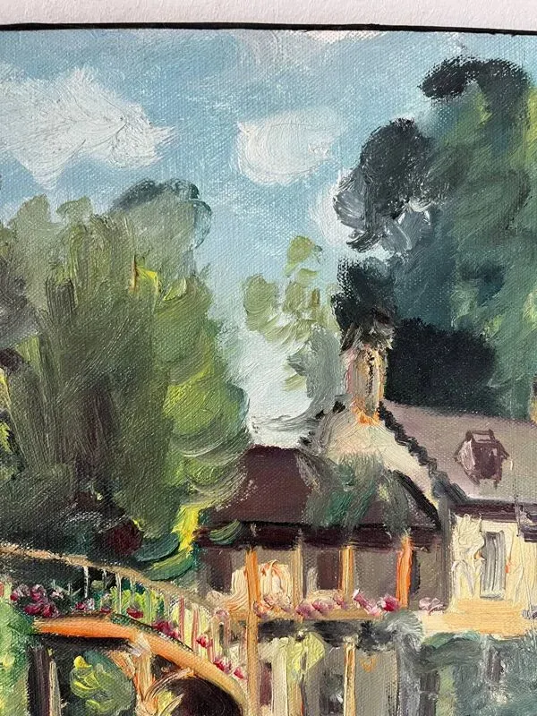 Illustration numéro 5 du produit Peinture « Le Hammeau de la Reine » - Versailles, signée