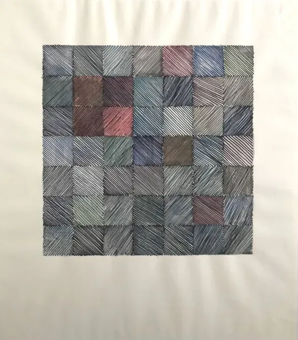 Illustration numéro 5 du produit Ecole contemporaine : technique mixte sur papier, Sans titre (carré), circa 2021