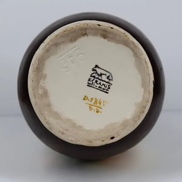 Illustration numéro 5 du produit Vase Art Déco Boch Keramis à décor floral stylisé