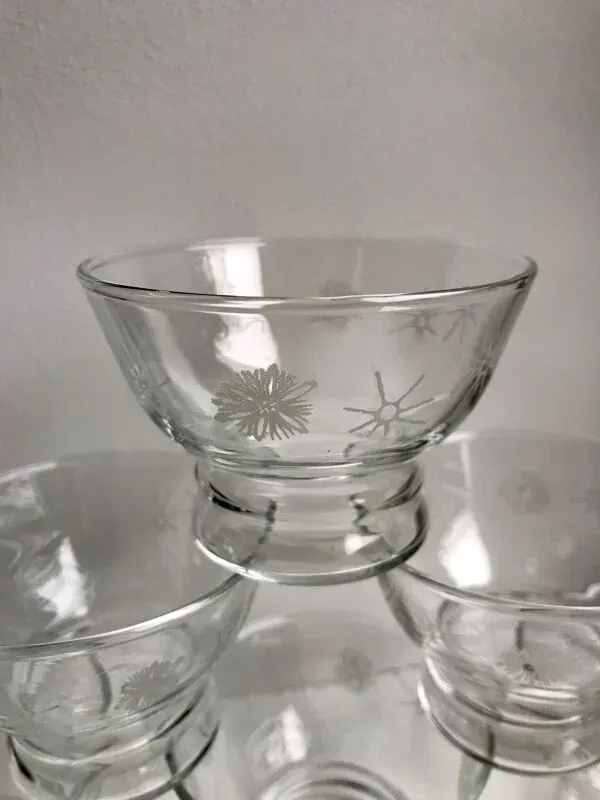 Illustration numéro 5 du produit Lot de 6 coupes à champagne gravées années 60