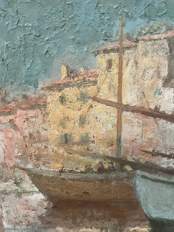 Illustration numéro 5 du produit Tableau Port de Saint Tropez 1939 Hippolyte Lety