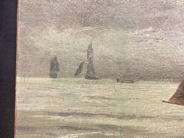 Illustration numéro 5 du produit Huile sur toile, Le Vieux Gréement, Marine signée et datée